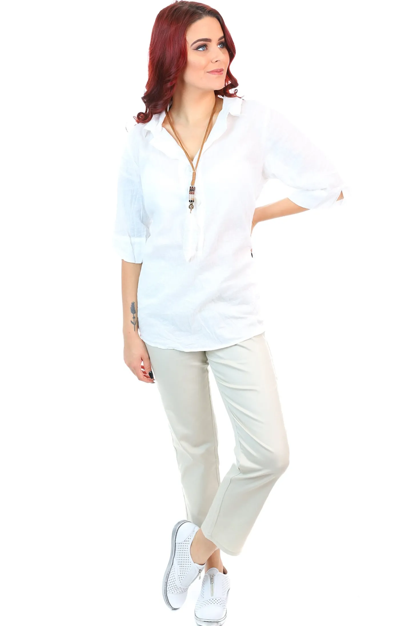 Pull On 7/8 Jean - Beige - CL5