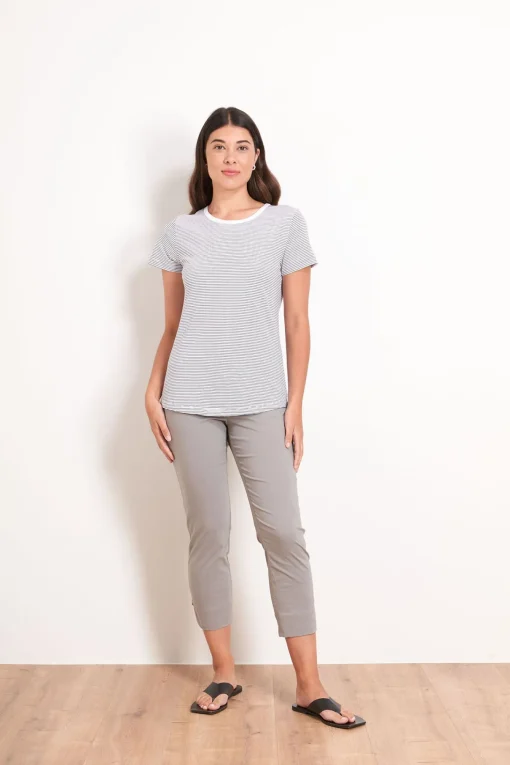 Riveting 7/8 Taper Pant - Pebble - F10