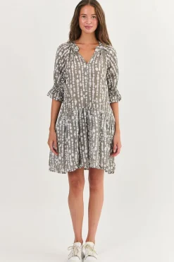 Shelly Cotton Dress - Caviar Pearl - N2