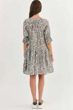 Shelly Cotton Dress - Caviar Pearl - N2