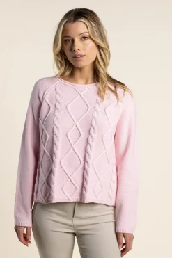 Shyla Cable Knit - Pale Pink - TT32