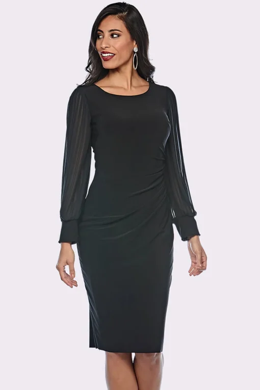 Silhouette Shift Dress | Black | Jh7