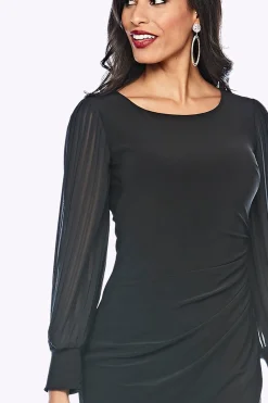 Silhouette Shift Dress | Black | Jh7
