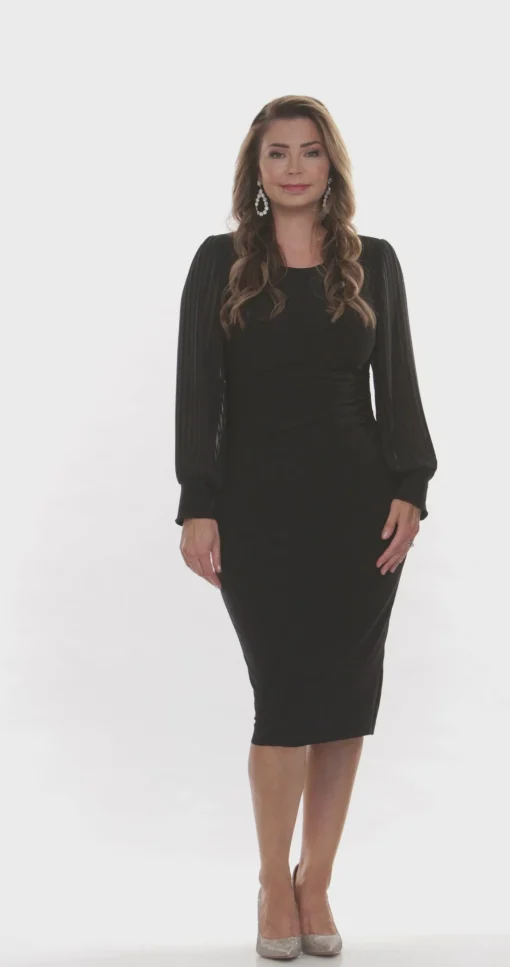 Silhouette Shift Dress | Black | Jh7