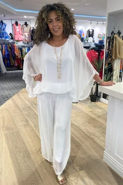 Silk Viscose Pants - White - CG17