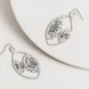 Sliver & Grey Bead Teardrop Earrings - SM2