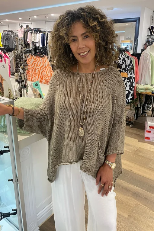 Sofia Pocket Knit - Fawn - CG20