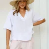 Sole Linen Top - White - FA14