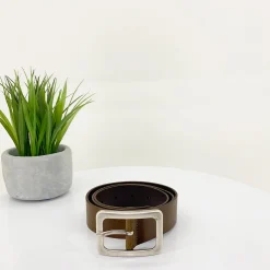 Square Buckle Leather Belt | Baileys | V1