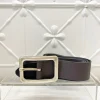 Square Buckle Leather Belt | Anthracite | V1