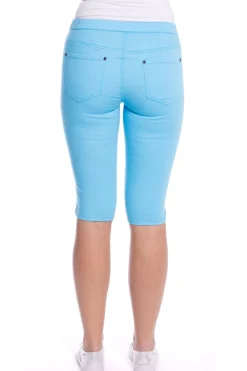 Stretch Pull On Jean Short - Ocean - CL4