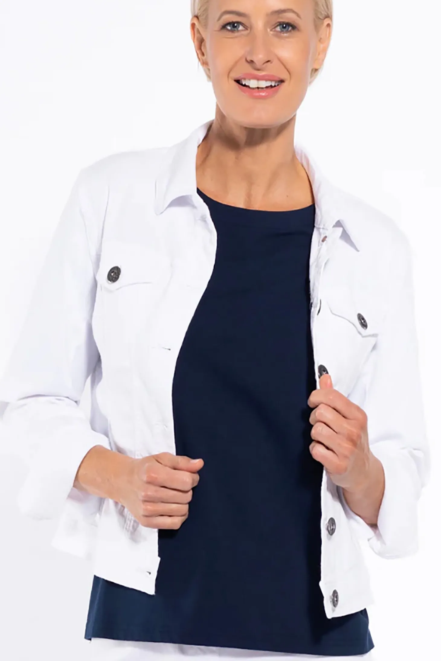 Stretch White Denim Jacket - CL12