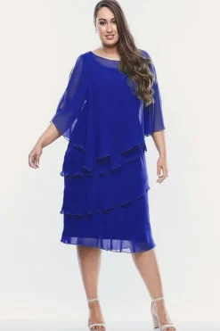 Tiered Chiffon Dress | Royal | LJ1