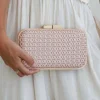 Timber Frame Clutch Bag | Blush