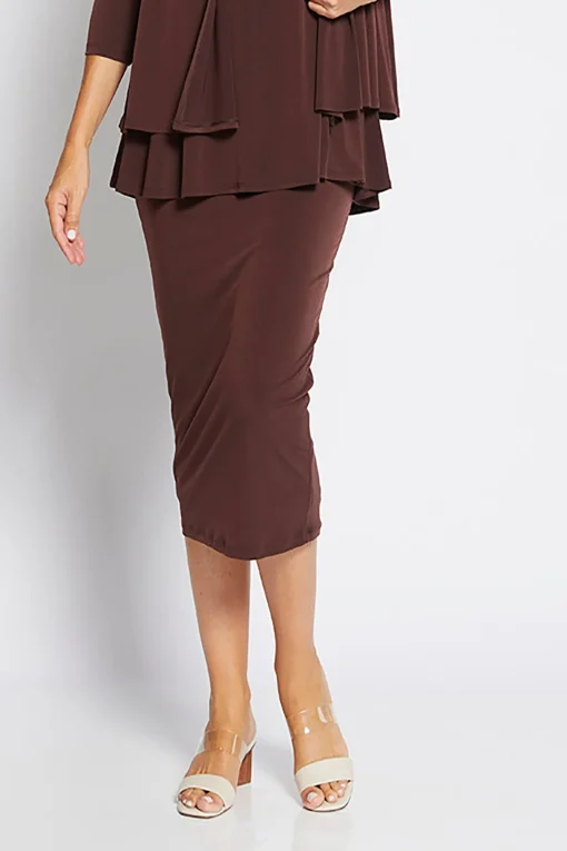 Tina Midi Skirt - Chocolate - PH42
