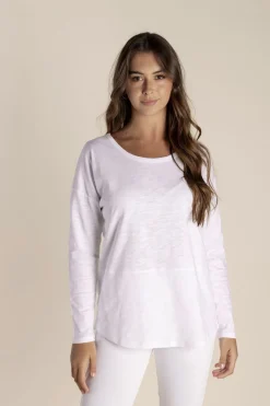 Tommy Long Sleeve Tee - White - TT16