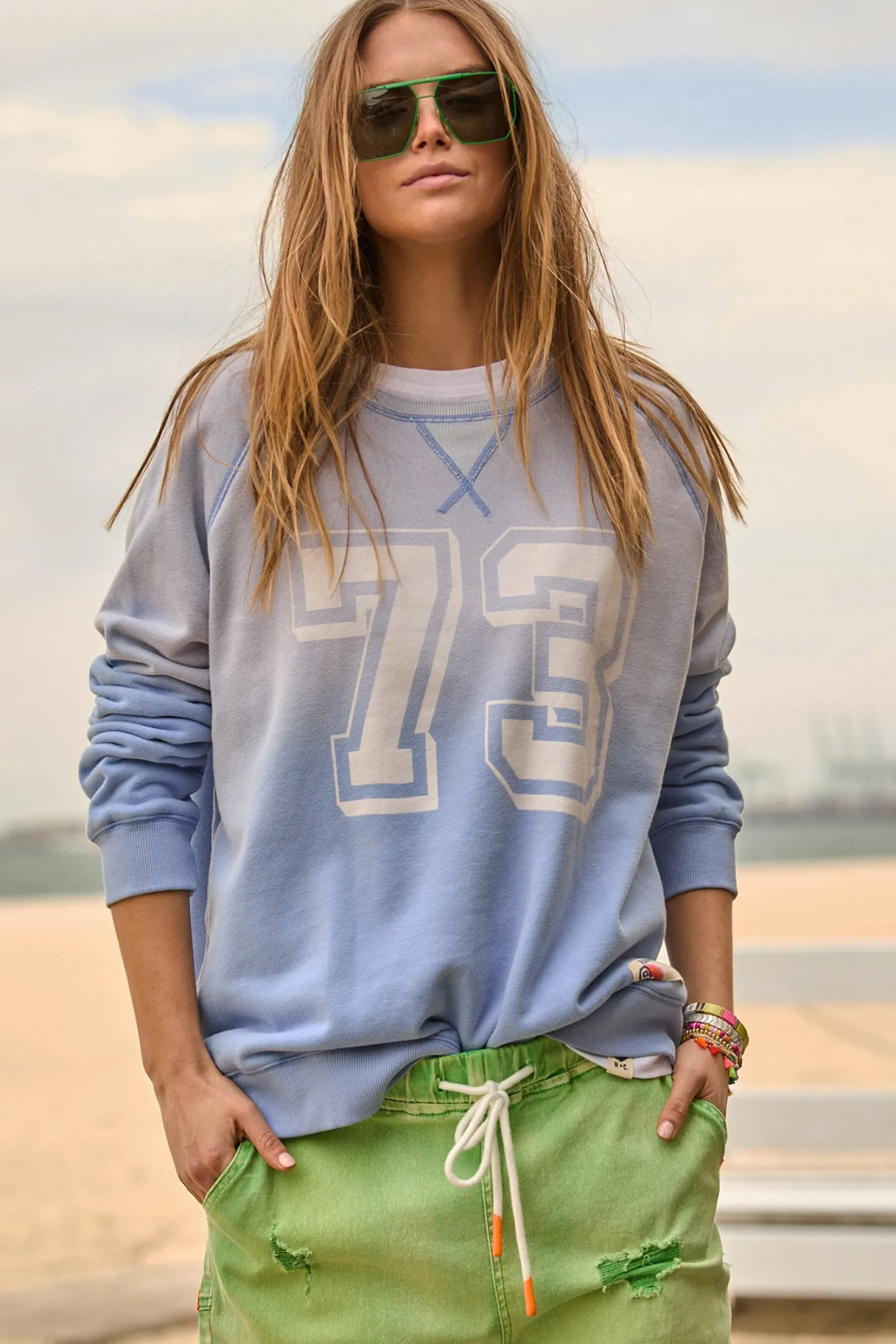 Vintage Sun Fade Sweat - Blue - HC19