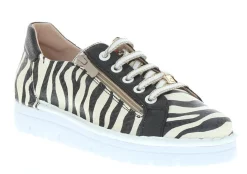 Zebra Leather Sneaker - Black - Js1